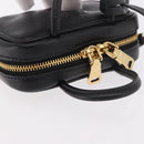 Miu Miu Matelasse Pouch Bag Charm Leather Black Gold Auth 188997M-6