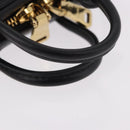 Miu Miu Matelasse Pouch Bag Charm Leather Black Gold Auth 188997M-7