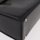 CELINE Hand Bag Leather Black Gold Auth 188999A-10