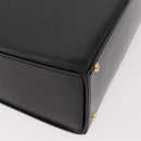 CELINE Hand Bag Leather Black Gold Auth 188999A-12
