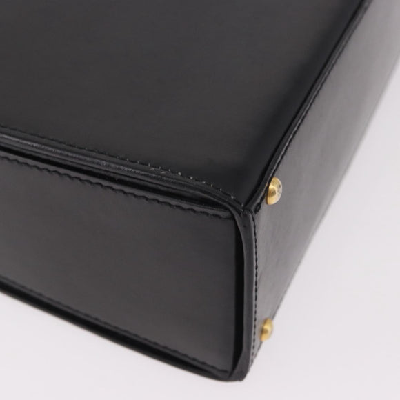 CELINE Hand Bag Leather Black Gold Auth 188999A