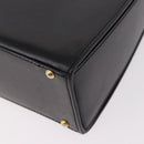 CELINE Hand Bag Leather Black Gold Auth 188999A-13