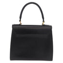 CELINE Hand Bag Leather Black Gold Auth 188999A-3