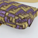 FENDI Zucca Canvas Mamma Baguette Shoulder Bag Purple Gold Auth 189005SAM-16