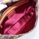 FENDI Zucca Canvas Mamma Baguette Shoulder Bag Purple Gold Auth 189005SAM-10