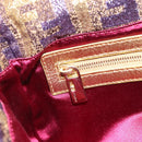 FENDI Zucca Canvas Mamma Baguette Shoulder Bag Purple Gold Auth 189005SAM-21