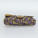 FENDI Zucca Canvas Mamma Baguette Shoulder Bag Purple Gold Auth 189005SAM-5
