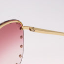 LOUIS VUITTON The Party Sunglasses metal Gold Tone Z2350U LV Auth 189007-9