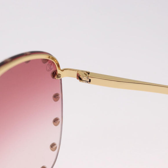 LOUIS VUITTON The Party Sunglasses metal Gold Tone Z2350U LV Auth 189007