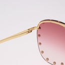 LOUIS VUITTON The Party Sunglasses metal Gold Tone Z2350U LV Auth 189007-10