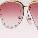 LOUIS VUITTON The Party Sunglasses metal Gold Tone Z2350U LV Auth 189007-14