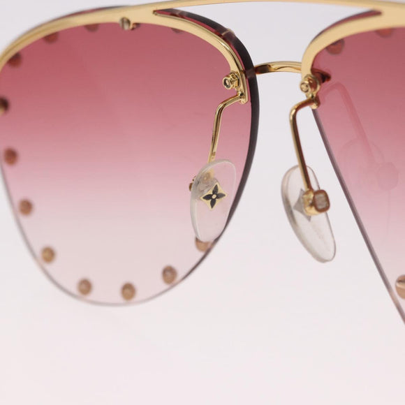 LOUIS VUITTON The Party Sunglasses metal Gold Tone Z2350U LV Auth 189007