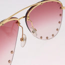 LOUIS VUITTON The Party Sunglasses metal Gold Tone Z2350U LV Auth 189007-15
