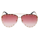 LOUIS VUITTON The Party Sunglasses metal Gold Tone Z2350U LV Auth 189007-13