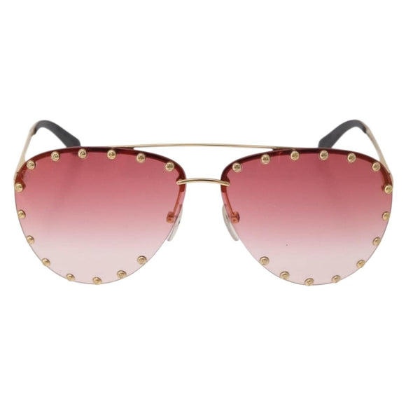 LOUIS VUITTON The Party Sunglasses metal Gold Tone Z2350U LV Auth 189007