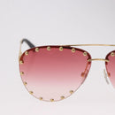 LOUIS VUITTON The Party Sunglasses metal Gold Tone Z2350U LV Auth 189007-3