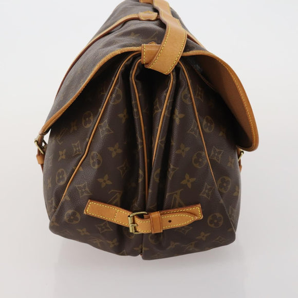 LOUIS VUITTON Monogram Saumur 35 Shoulder Bag M42254 LV Auth 189010A