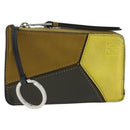 LOEWE Puzzle Card Case Leather Multicolor Silver Auth 189011-1