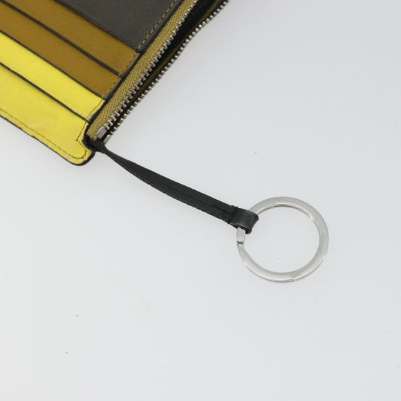 LOEWE Puzzle Card Case Leather Multicolor Silver Auth 189011