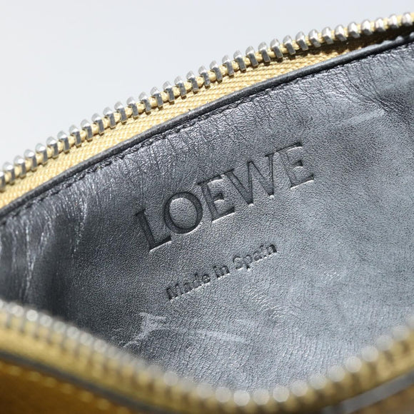 LOEWE Puzzle Card Case Leather Multicolor Silver Auth 189011