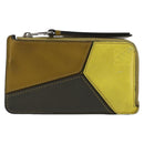 LOEWE Puzzle Card Case Leather Multicolor Silver Auth 189011-13