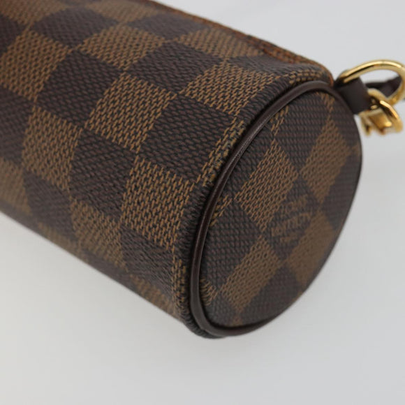 LOUIS VUITTON Damier Ebene Papillon Pouch LV Auth 189012