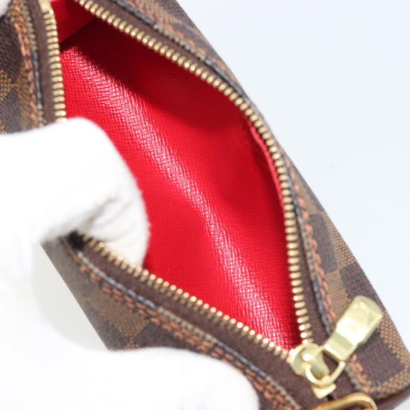 LOUIS VUITTON Damier Ebene Papillon Pouch LV Auth 189012