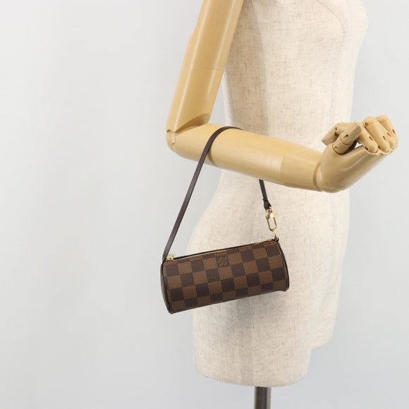 LOUIS VUITTON Damier Ebene Papillon Pouch LV Auth 189012