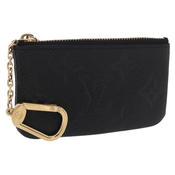 LOUIS VUITTON Monogram Empreinte Pochette Cles Purse Black M28796 Auth 189015V