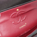 CHANEL Matelasse 25 Chain Shoulder Bag Lamb Skin Black Gold CC Auth 189017V-20