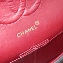 CHANEL Matelasse 25 Chain Shoulder Bag Lamb Skin Black Gold CC Auth 189017V-21