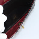 CHANEL Matelasse 25 Chain Shoulder Bag Lamb Skin Black Gold CC Auth 189017V-25