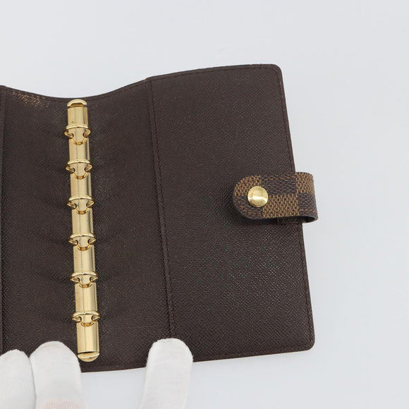 LOUIS VUITTON Damier Ebene Agenda PM Day Planner Cover R20700 LV Auth 189019