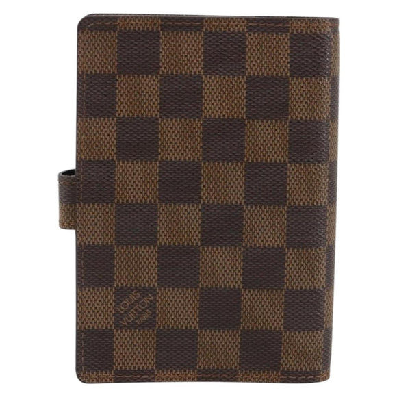 LOUIS VUITTON Damier Ebene Agenda PM Day Planner Cover R20700 LV Auth 189019