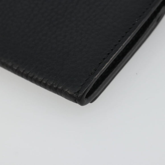 GUCCI Kaarthouder Leer Zwart Zilver Auth 189021A