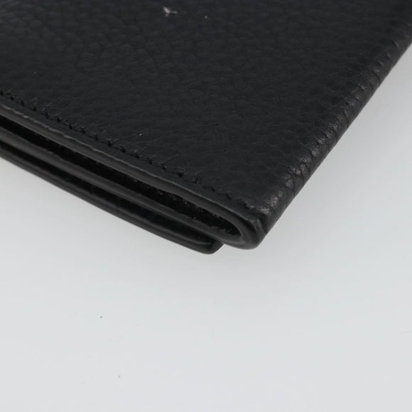 GUCCI Kaarthouder Leer Zwart Zilver Auth 189021A