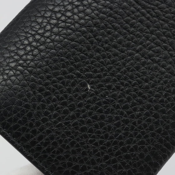 GUCCI Kaarthouder Leer Zwart Zilver Auth 189021A