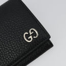 GUCCI Kaarthouder Leer Zwart Zilver Auth 189021A-17