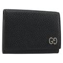 GUCCI Kaarthouder Leer Zwart Zilver Auth 189021A-1