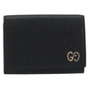 GUCCI Kaarthouder Leer Zwart Zilver Auth 189021A-13