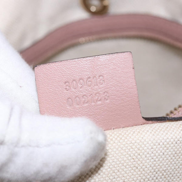 GUCCI Micro GG Canvas Micro Guccissima Tote Bag PVC Pink Gold 309613 Auth 189026