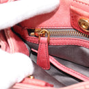 Miu Miu Ribbon Hand Bag Leather 2way Pink Gold Auth 189027A-22