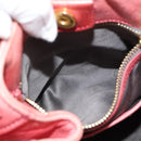 Miu Miu Ribbon Hand Bag Leather 2way Pink Gold Auth 189027A-23