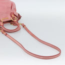 Miu Miu Ribbon Hand Bag Leather 2way Pink Gold Auth 189027A-9