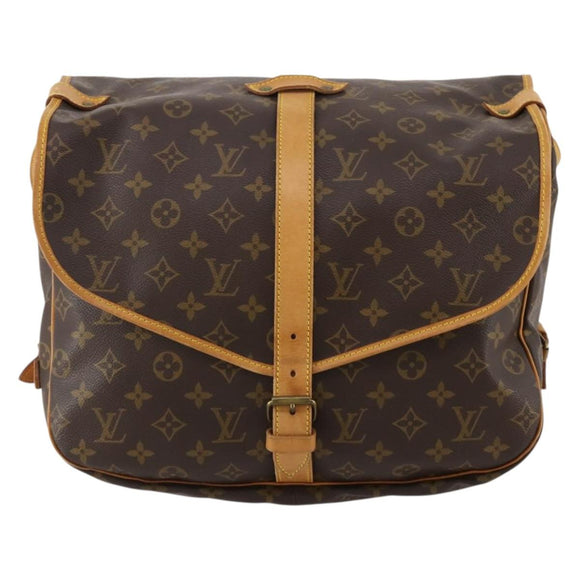 LOUIS VUITTON Monogram Saumur 35 Shoulder Bag M42254 LV Auth 189028A