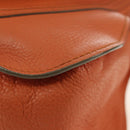 Chloe Marcie Hand Bag Leather 2way Orange Gold Auth 189042A-16