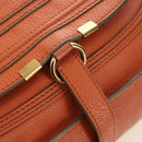 Chloe Marcie Hand Bag Leather 2way Orange Gold Auth 189042A-20