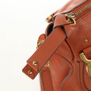 Chloe Marcie Hand Bag Leather 2way Orange Gold Auth 189042A-10