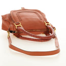 Chloe Marcie Hand Bag Leather 2way Orange Gold Auth 189042A-8