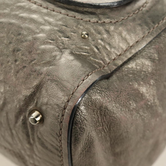 Chloe Paddington Hand Bag Leather Silver Gold Auth 189043M